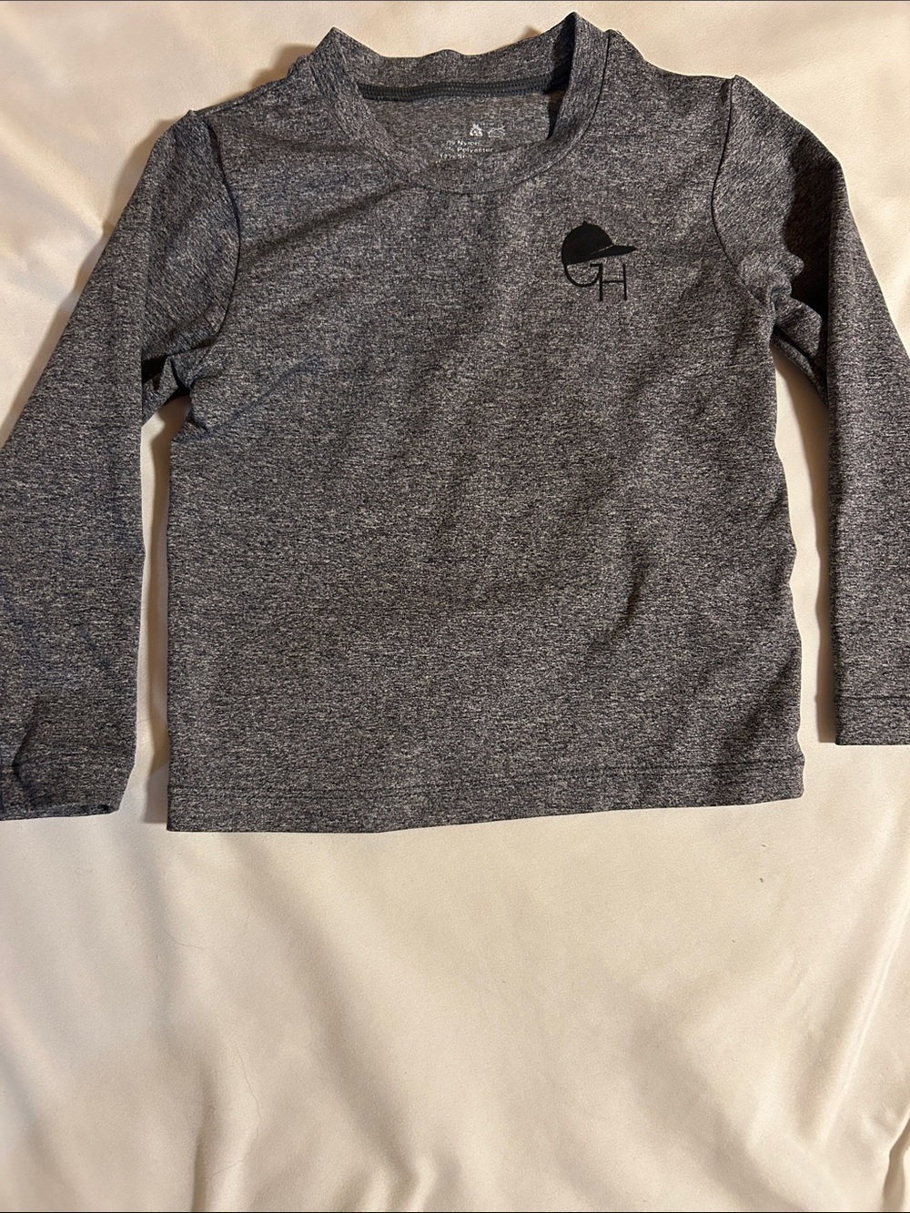 Kids' Charcoal Heather Long-Sleeve Tee with Subtle Chest Logo